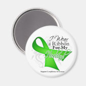 Husband Lime Green Ribbon - Lymphoma Magneet (Voorkant / Achterkant)