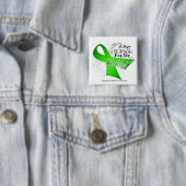 Husband Lime Green Ribbon - Lymphoma Vierkante Button 5,1 Cm (In situ)