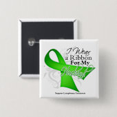 Husband Lime Green Ribbon - Lymphoma Vierkante Button 5,1 Cm (Voorkant /achterkant)