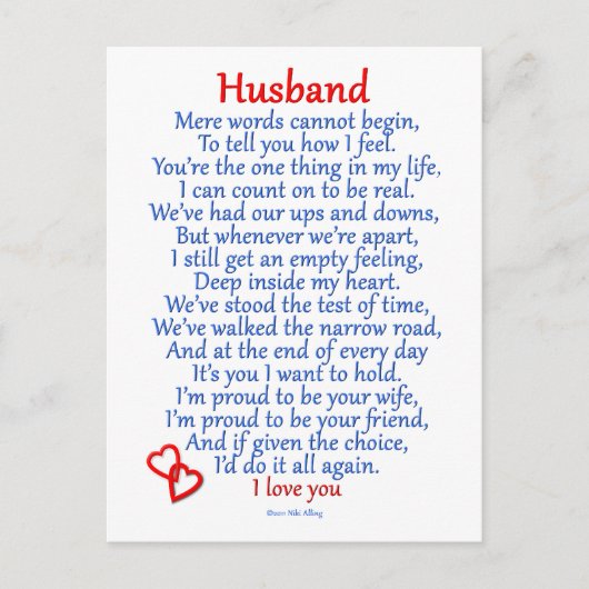 Husband Love Briefkaart (Voorkant)