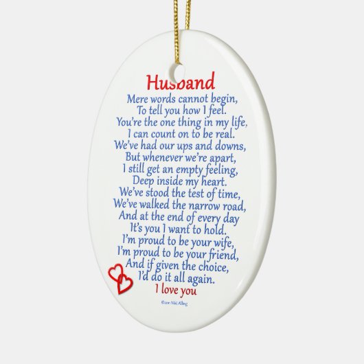 Husband Love Keramisch Ornament (Links)