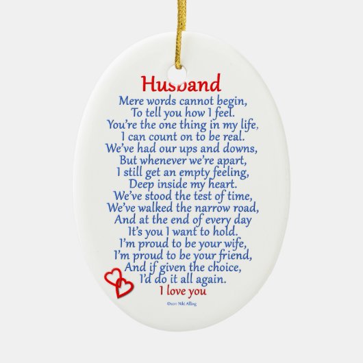 Husband Love Keramisch Ornament (Voorkant)