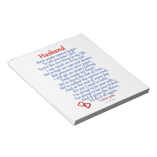 Husband Love Notitieblok (Schuin)