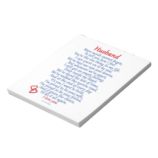 Husband Love Notitieblok (Linkerzijde)