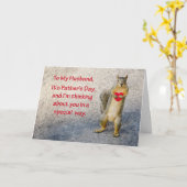 Husband Love on Vaderdag Squirrel Kaart (Gele Bloem)