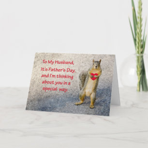 Husband Love on Vaderdag Squirrel Kaart