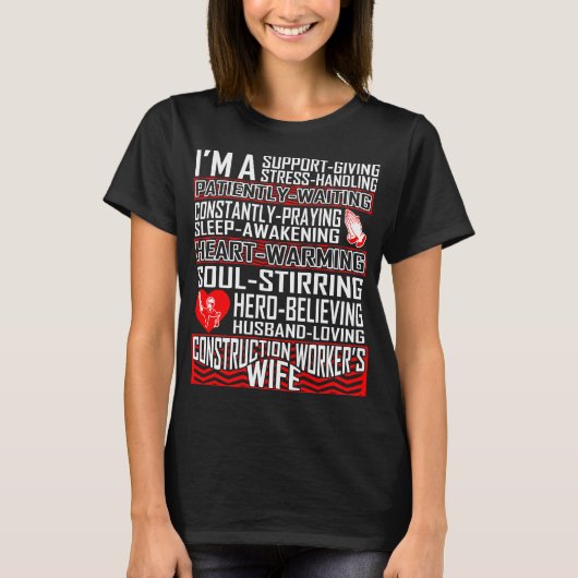 Husband Loving Construction Worker Wife Tshirt (Voorkant)