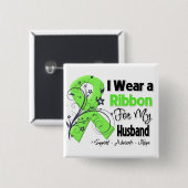 Husband - Lymphoma Ribbon Vierkante Button 5,1 Cm (Voorkant /achterkant)