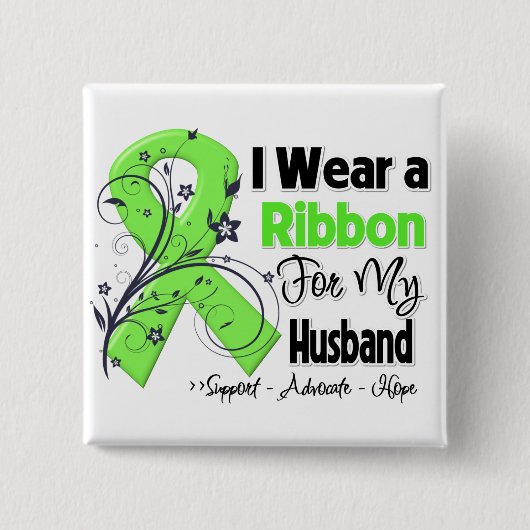 Husband - Lymphoma Ribbon Vierkante Button 5,1 Cm (Voorkant)