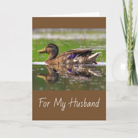 Husband Mallard Duck Birthday Kaart (Voorkant)