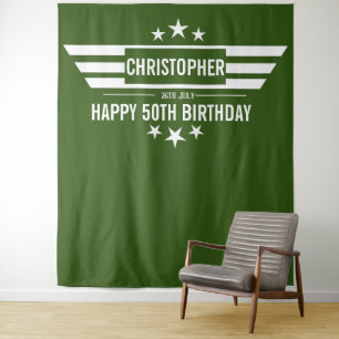 Husband man mannelijke verjaardag Booth banner Tap Wandkleed