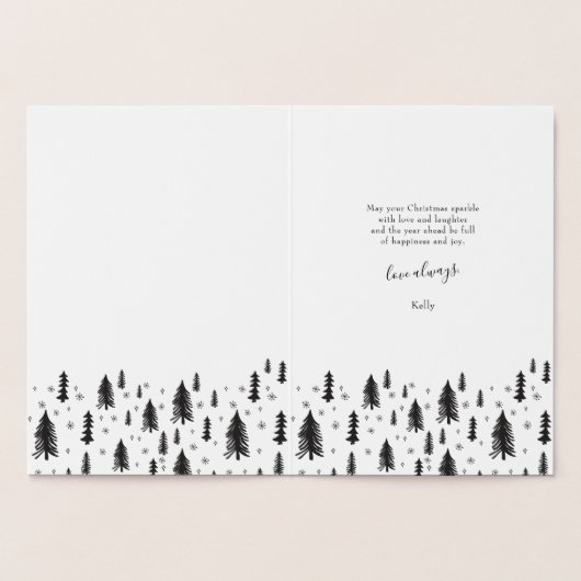 Husband Merry kerstbomen Silver Foil Card Folie Kaarten (Binnen)