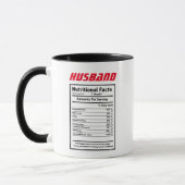 Husband Nutritional Facts Jokes Puns Funny Coffee Mok (Links)