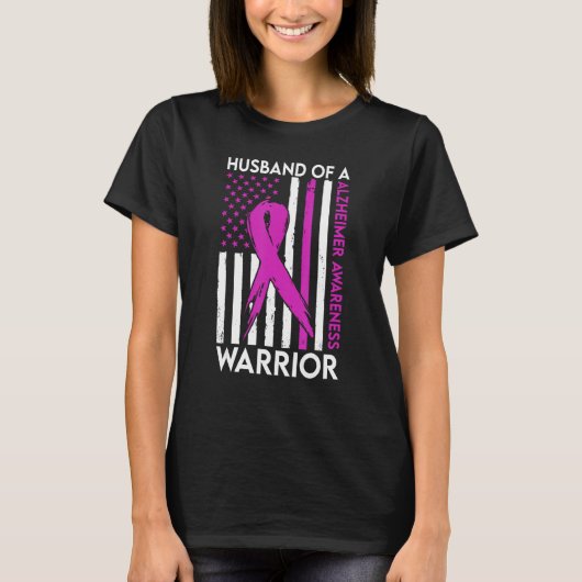 Husband Of A Warrior Alzheimer Awareness Support S T-shirt (Voorkant)