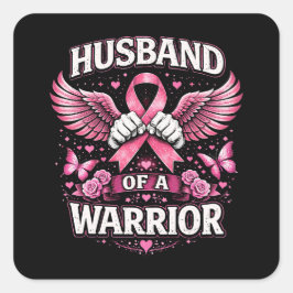 Husband of a Warrior Vierkante Sticker