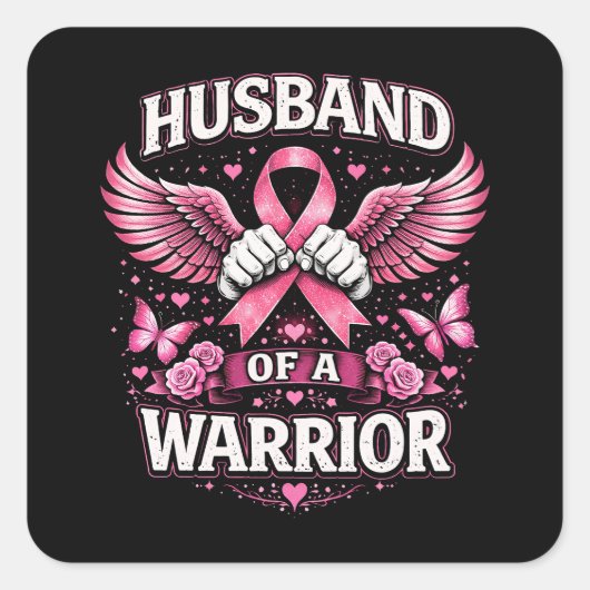 Husband of a Warrior Vierkante Sticker (Voorkant)