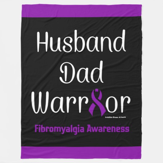 Husband Pap Warrior.. Fibro Fleece Deken (Voorkant)