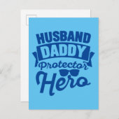 Husband. Papa. Beschermer. Hero. Briefkaart (Voorkant / Achterkant)