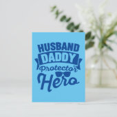 Husband. Papa. Beschermer. Hero. Briefkaart (Staand voorkant)