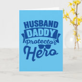 Husband. Papa. Beschermer. Hero. Kaart (Gele Bloem)