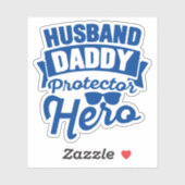 Husband. Papa. Beschermer. Hero. Sticker (Vel)