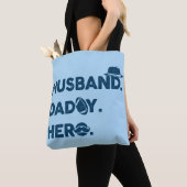 Husband.Papa. Hero. Grafisch Retro Tote Bag (Dichtbij)
