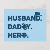 Husband. Papa. Hero. Retro grafisch Briefkaart (Voorkant)