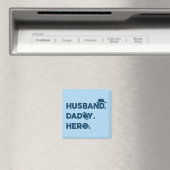 Husband. Papa. Hero. Retro grafisch Magneet (Insitu (Vaatwasser))
