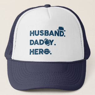 Husband. Papa. Hero. Retro grafisch Trucker Pet