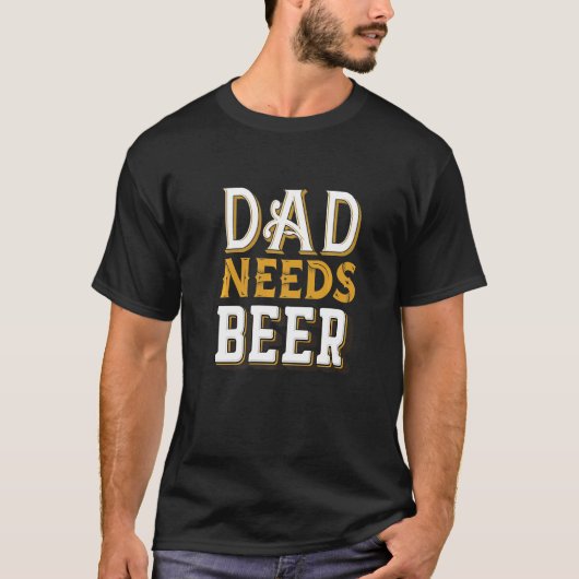 Husband Papa papa Beer Grootvader vader D T-shirt (Voorkant)