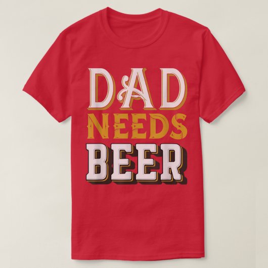 Husband Papa papa Beer Grootvader vader D T-shirt (Design voorkant)