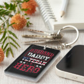 Husband, papa, Veteran, Hero Sleutelhanger (Voorkant Rechts)