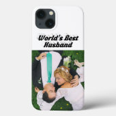 Husband Photo with black text  iPhone Case (Achterkant)