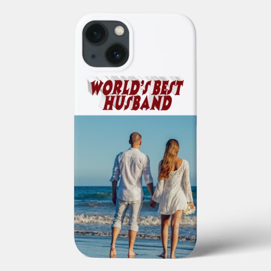 Husband Photo with burgundy text  Case-Mate iPhone Case (Achterkant)