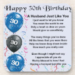 Husband Poem - 30th Birthday Drankjes Onderzetter<br><div class="desc">Een groot cadeau voor een man op zijn 30e verjaardag</div>