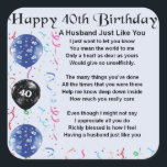 Husband Poem - 40th Birthday Vierkante Sticker<br><div class="desc">Een geweldig cadeau voor een man op zijn 40ste verjaardag</div>