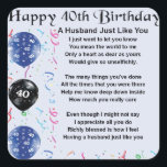 Husband Poem - 40th Birthday Vierkante Sticker<br><div class="desc">Een geweldig cadeau voor een man op zijn 40ste verjaardag</div>