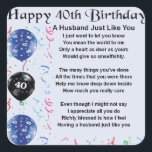 Husband Poem - 40th Birthday Vierkante Sticker<br><div class="desc">Een geweldig cadeau voor een man op zijn 40ste verjaardag</div>