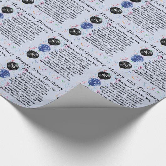 Husband Poem - 50e verjaardag Cadeaupapier (Hoek)