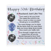 Husband Poem - 50e verjaardag Notitieblok (Voorkant)