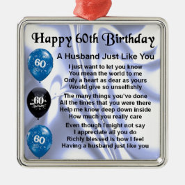 Husband Poem - 60th Birthday Metalen Ornament