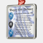 Husband Poem - 60th Birthday Metalen Ornament (Links)