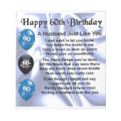Husband Poem - 60th Birthday Notitieblok (Voorkant)