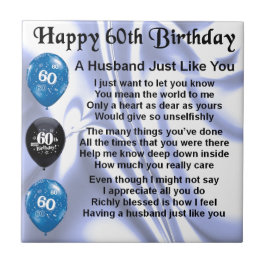 Husband Poem - 60th Birthday Tegeltje