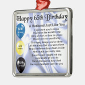 Husband Poem - 65th Birthday Metalen Ornament (Links)