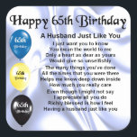 Husband Poem - 65th Birthday Vierkante Sticker<br><div class="desc">Een geweldig cadeau voor een man op zijn 65ste verjaardag</div>