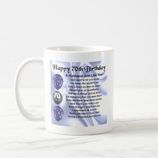 Husband Poem - 70e verjaardag Koffiemok (Links)