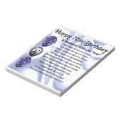 Husband Poem - 70e verjaardag Notitieblok (Linkerzijde)