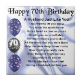Husband Poem - 70e verjaardag Tegeltje (Voorkant)
