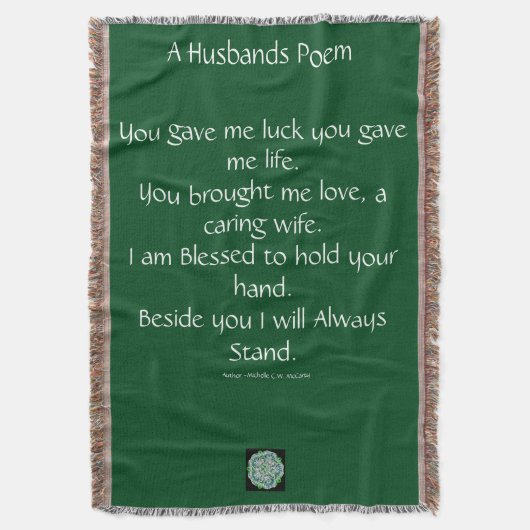 Husband Poem Blanket Deken (Voorkant Verticaal)